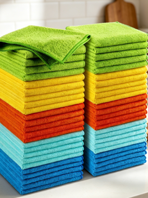 Multi-functional microfiber cleaning cloth