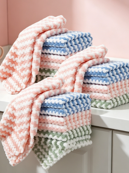 Double-sided microfiber kitchen cloth